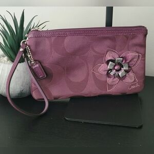 Coach Purple Flower Wristlet